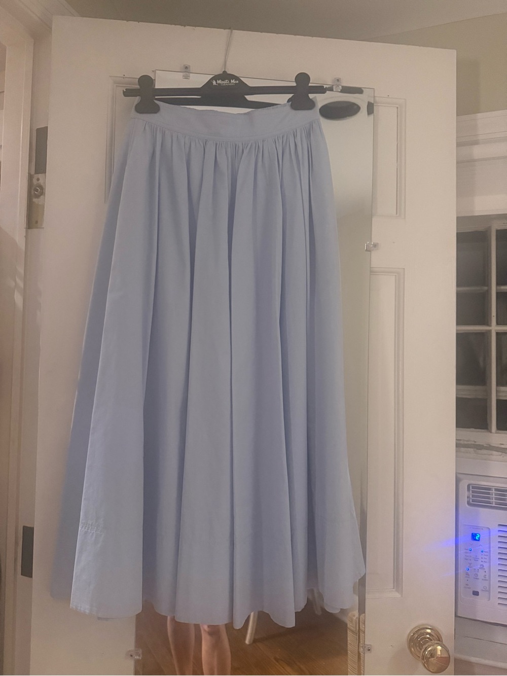 Light Blue Full-Length Gathered Skirt